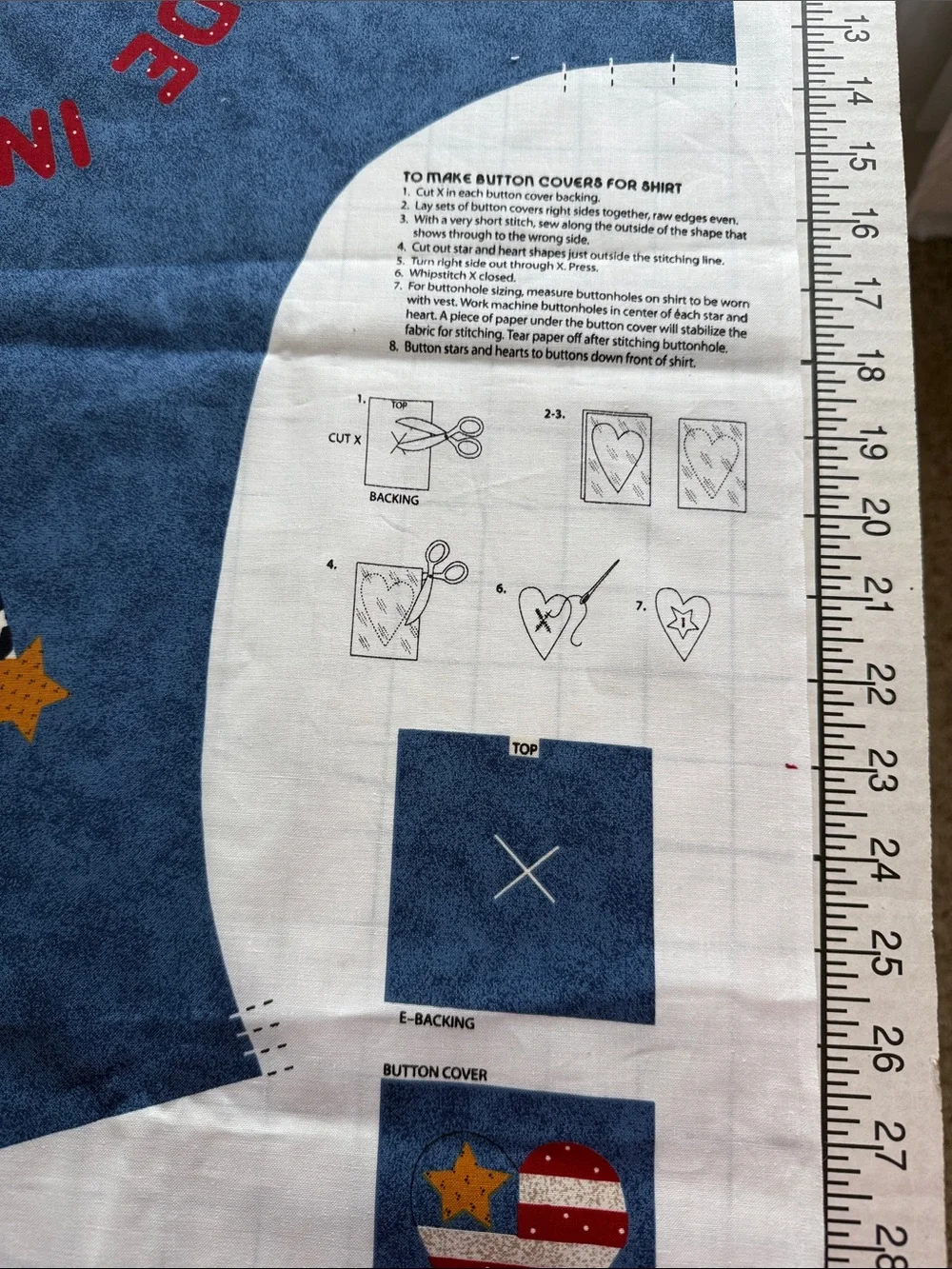 Vintage DreamSpinners Americana Vest Fabric Panel Uncut Patriotic Sewing Project